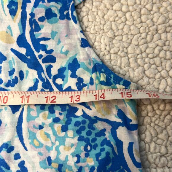 Lilly Pulitzer One Shoulder Blue White Ruffle Seashell Print Top XS - Picture 5 of 9